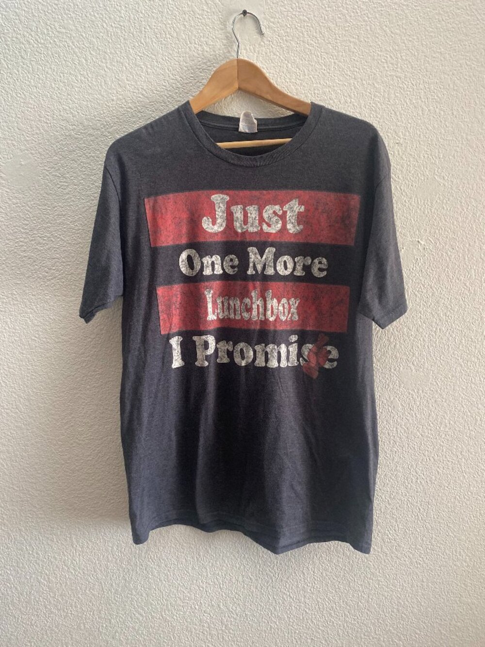 Just One More Lunchbox I Promise Gray T-Shirt Large Collector Port & Compay
